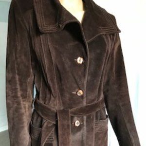 Learsi Vintage Chocolate Suede Leather Jacket Sz S